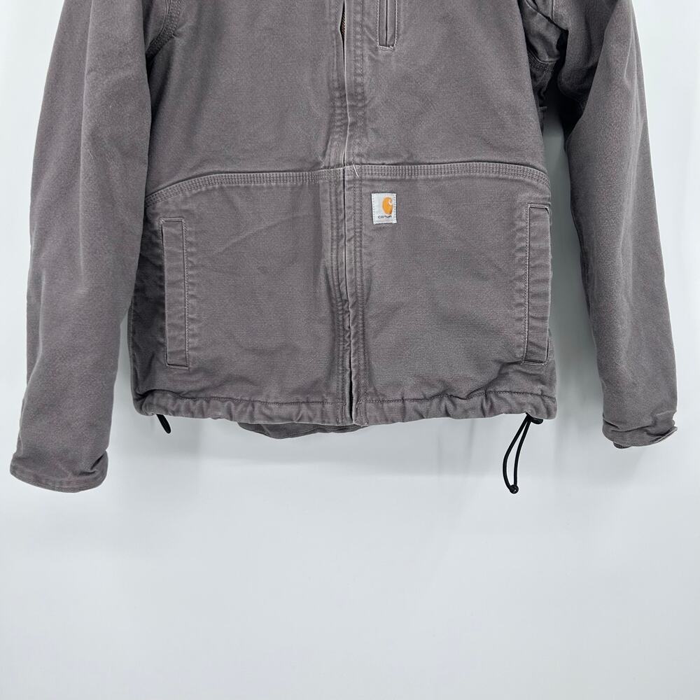 Carhartt Full Swing Caldwell Jacket Womens S Taupe Gray Sherpa Lined 102248 - Picture 5 of 12